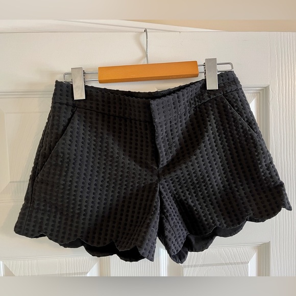 Club Monaco Black Scalloped Hem Shorts - Picture 4 of 5